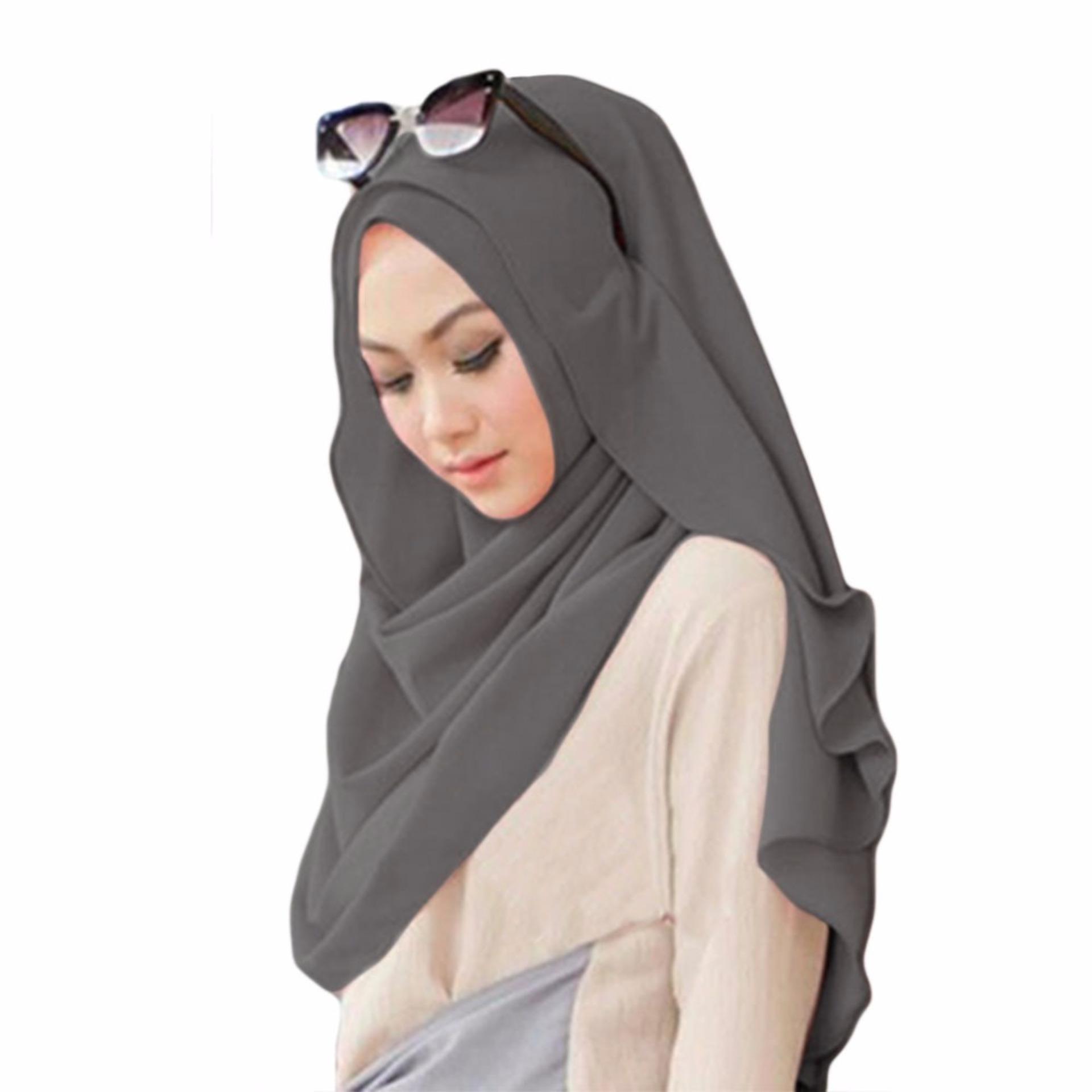 Belle Hijab Kerudung Instan - [Warna Abu Tua]